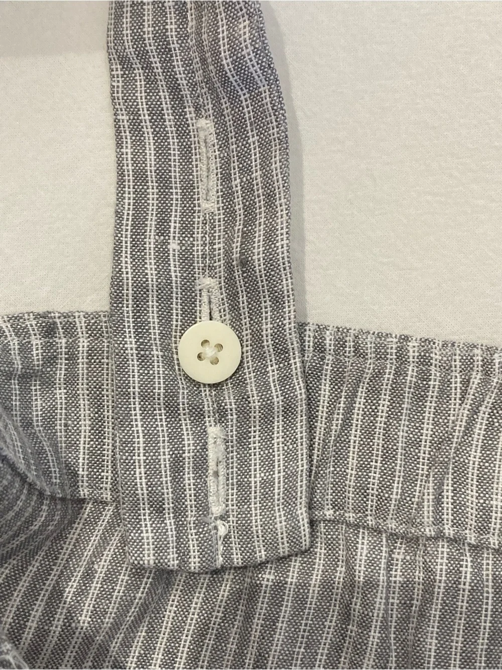 Everlane Linen Grey and White Stripe Jumpsuit Size 4